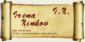 Irena Ninkov vizit kartica